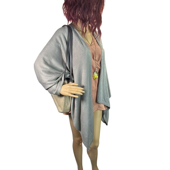 Womens Taupe Poncho Cape One Size Minimalist Fall Fashion Money Classic - Picture 4 of 9